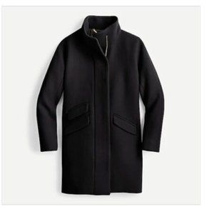 NWT-2,10-J.Crew Cocoon coat in Italian stadium-cloth wool - Black